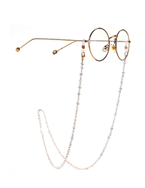 Fashion Golden Square Crystal Full Handmade Sunglasses Chain Non-slip