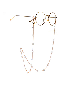 Fashion Golden Square Crystal Chain Full-hand Anti-skid Glasses Chain
