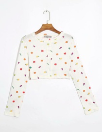 Fashion Photo Color Flower Print Single-breasted Long Sleeve T-shirt