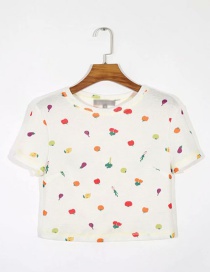 Fashion Photo Color Floral Print Short Sleeve Round Neck T-shirt