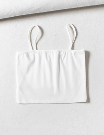 Fashion White Open-neck Sling Threaded Flat Bandeau Top