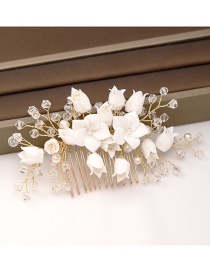 Fashion White Crystal Flower Comb