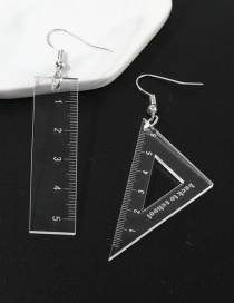 Fashion Transparent White Triangle Ruler Earrings
