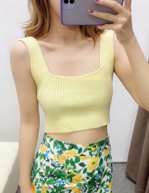 Fashion Yellow Knitted Camisole