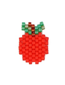 Fashion Red Strawberry Bead Woven Fruit Plant Flower Series Accessories