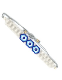 Fashion White Mizhu Woven Eye Bracelet