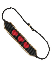 Fashion Black Rice Beads Braided Eyes Six-pointed Star Love Bracelet