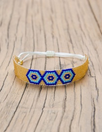 Fashion Golden Hexagon Star Rice Beads Braided Eye Bracelet
