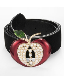 Fashion Heart Shaped Apple Alloy Diamond Belt