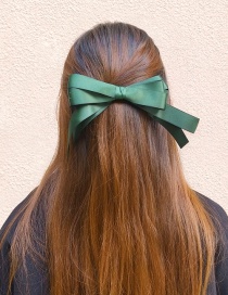 Fashion Dark Green Double Cloth Bow Hairpin