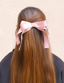 Fashion Pink Double Cloth Bow Hairpin