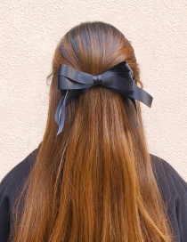 Fashion Black Double Cloth Bow Hairpin