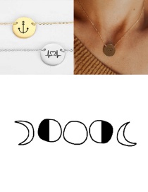 Fashion Golden Stainless Steel Engraved Geometric Adjustable Necklace 13mm