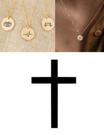 Fashion Steel Color Stainless Steel Engraved Cross Adjustable Necklace 9mm