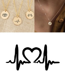 Fashion Golden Stainless Steel Engraved Ecg Adjustable Necklace 9mm