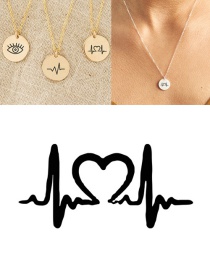 Fashion Steel Color Stainless Steel Single Hole Engraved Ecg Adjustable Necklace 13mm