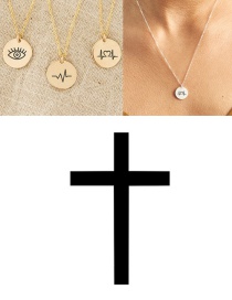 Fashion Steel Color Stainless Steel Single Hole Engraved Cross Adjustable Necklace 13mm