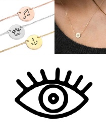Fashion Golden Titanium Steel Stainless Steel Engraved Eye Double Hole Round Necklace 9mm