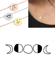 Fashion Golden Titanium Steel Stainless Steel Engraved Geometric Double Hole Round Necklace 9mm