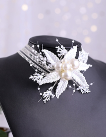 Fashion White Handmade Pearl Flower Lace Twigs