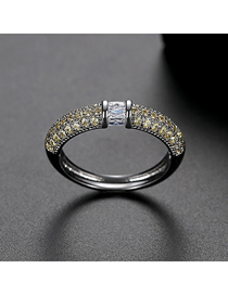 Fashion Yellow 8 Yards Copper-set Zircon Contrast Alloy Ring