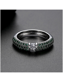 Fashion 6 Yards In Green Copper-set Zircon Contrast Alloy Ring