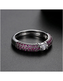 Fashion Red 6 Yards Copper-set Zircon Contrast Alloy Ring