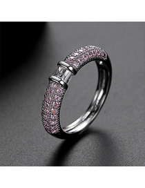 Fashion Pink 6 Yards Copper-set Zircon Contrast Alloy Ring