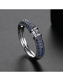 Fashion 7 Yards In Blue Copper-set Zircon Contrast Alloy Ring