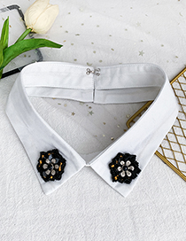 Fashion White Cloth Mizhu Alloy Flower Fake Collar