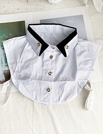 Fashion White Fabric Double-breasted Collar