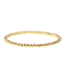 Fashion Golden Elastic rope hand-beaded color-preservation electroplated copper bead bracelet