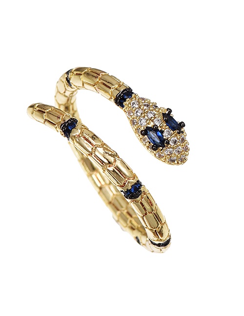 Fashion Blue Cubic Zirconia Snake Ring