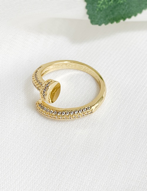 Fashion Gold Color Nail Shape Decorated Ring