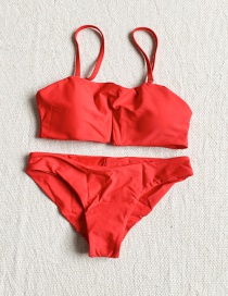 Fashion Red Split Swimsuit