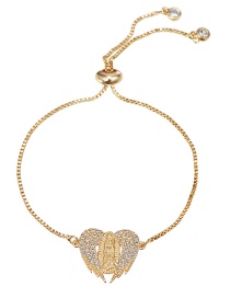 Fashion Golden Zircon Bronze Wing Bracelet