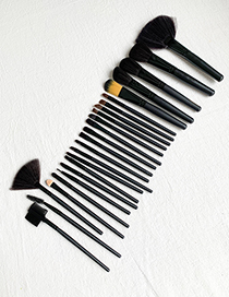 Fashion Black 24pcs Wooden Makeup Brush Set
