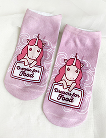 Fashion Pink Unicorn Straight Socks
