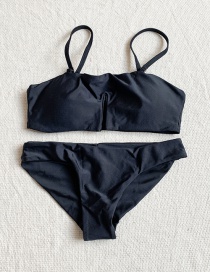 Fashion Black Split Swimsuit