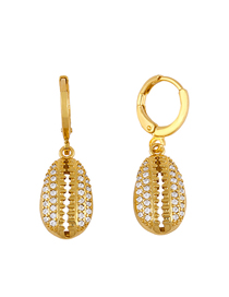 Fashion Shell Shell And Diamond Geometric Alloy Earrings