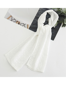 Fashion White Embroidered Small Plaid Cotton Cutout Scarf