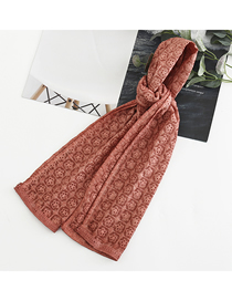 Fashion Vintage Red Embroidered Small Plaid Cotton Cutout Scarf