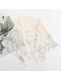 Fashion White Small Floral Lace Stitching Triangle Scarf