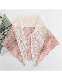 Fashion Pink Small Floral Lace Stitching Triangle Scarf
