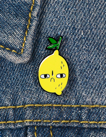 Fashion Yellow Alloy Cartoon Lemon Brooch