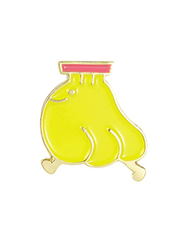 Fashion Banana Yellow Fruit Cartoon Brooch With Dripping Enamel Walking