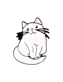 Fashion White Cartoon Fat Cat Enamel Alloy Dripping Brooch