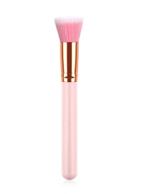 Fashion Pink Powder White Peak Hair Flat Head Foundation Brush Single