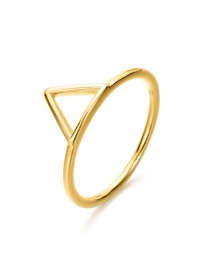 Fashion Golden Stainless Steel Geometric Triangle Openwork Thin Edge Ring