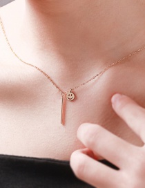 Fashion Golden Titanium Steel Smiley Stainless Steel Clavicle Chain